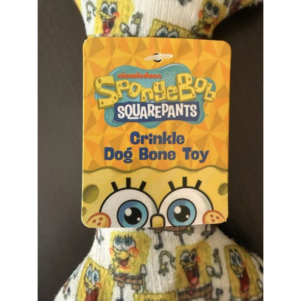 Heinz Nickelodeon SpongeBob Dog Toy Set Ketchup Bottle Crinkle Bone Squeaker New